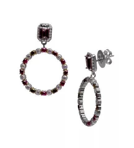 pendientes de plata marca Vapour foto medidas nombre orbita toma frontal y lateral