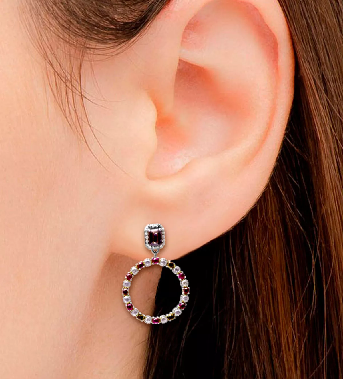 Pendientes de plata Vapour "Órbita" pendientes de plata marca Vapour foto medidas nombre orbita toma modelo