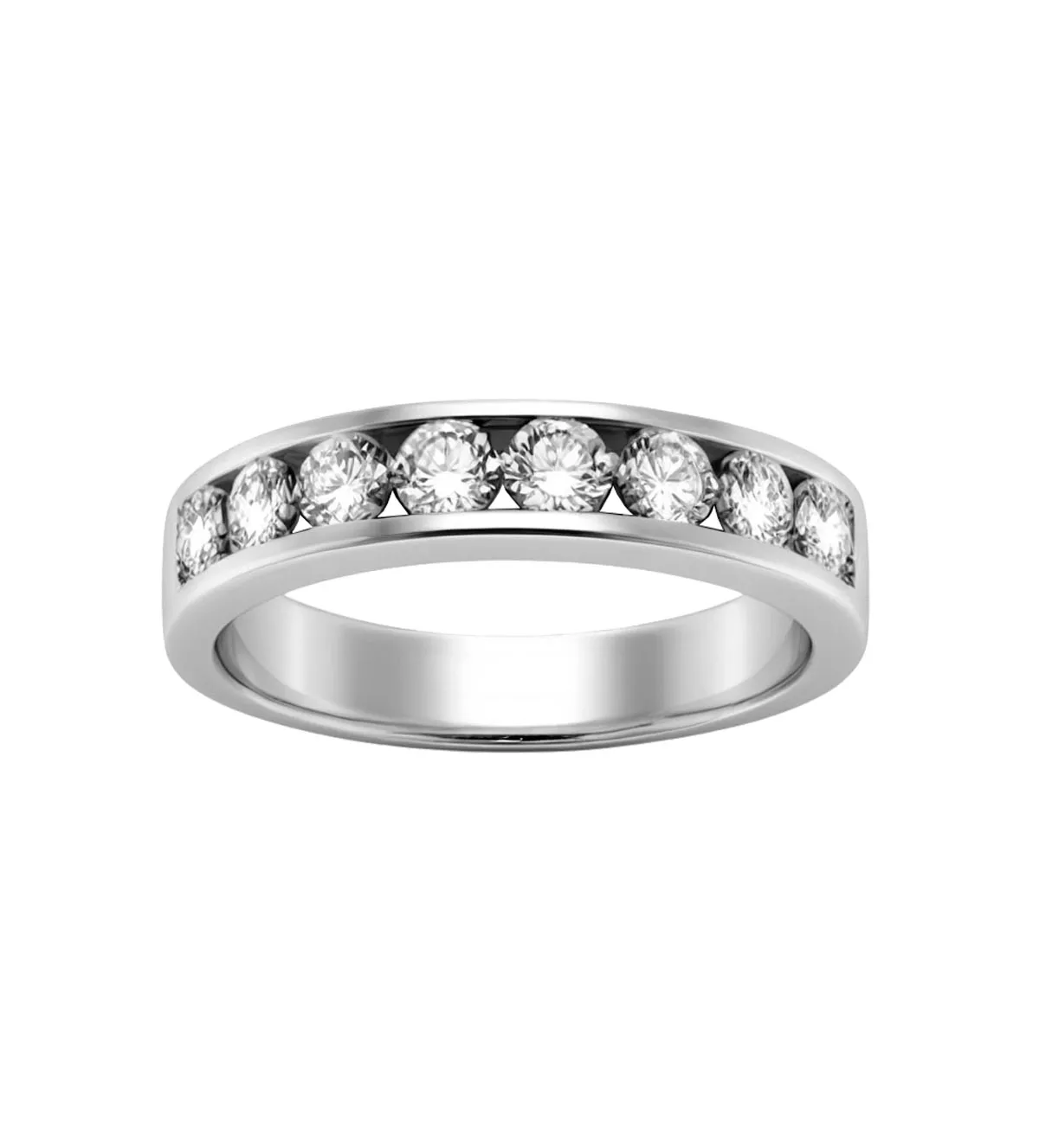 Guía Definitiva para Elegir tu Anillo de Compromiso Ideal en 2025 Media alianza de oro blanco con diamantes "EVOLUTION" 0,96 ct