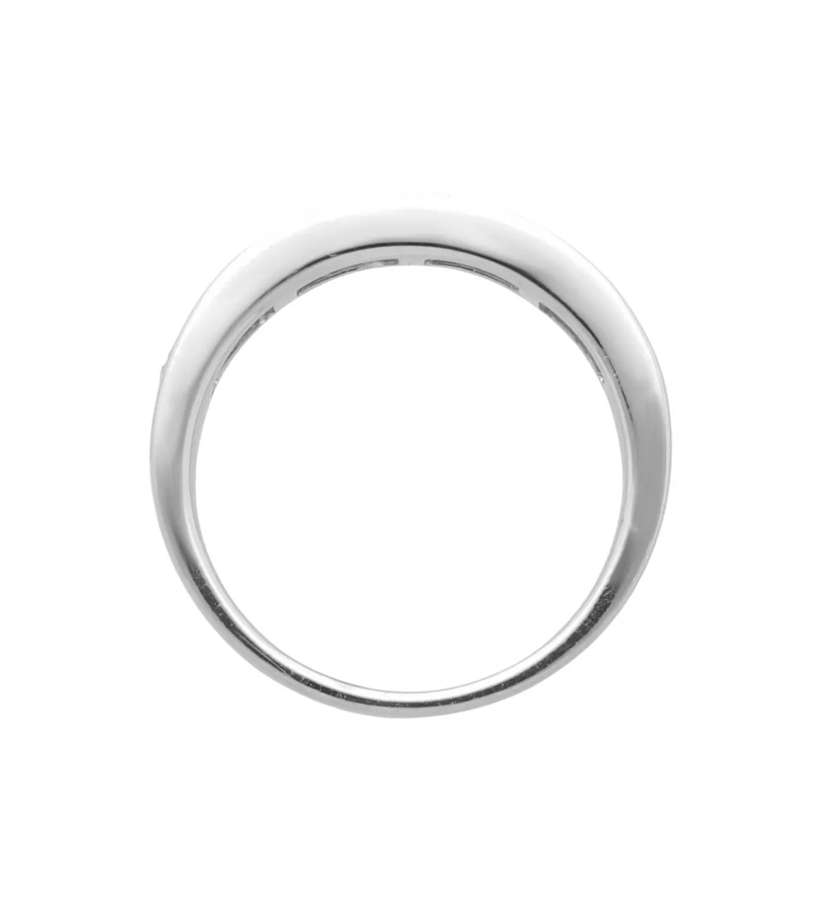 Media alianza de oro blanco con diamantes "EVOLUTION" 0,96 ct anillo de compromiso oro blanco 18 ktes con 8 brillantes EVOLUTION foto cenital