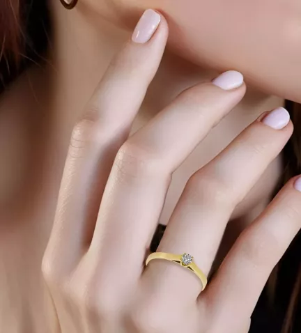 anillo de oro amarillo con diamante 030 4848 BRI SOR 10