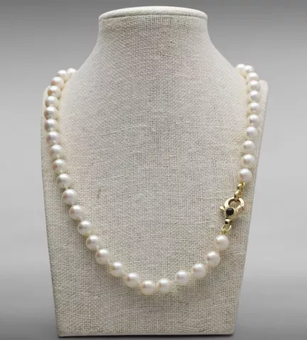 collar de perlas cultivadas akoya con mosqueton de oro y zafiros 083_25Q5