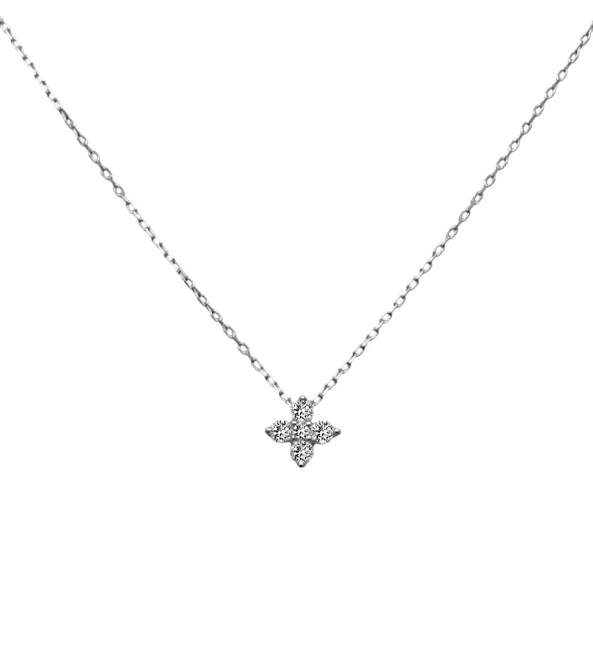 Gargantilla de oro blanco y diamantes Cruz Griega gargantilla oro blanco 18k y diamantes quintaesencia