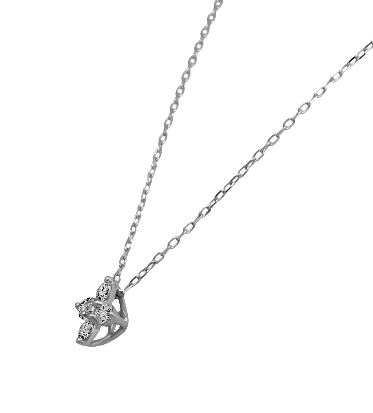 Gargantilla de oro blanco y diamantes Cruz Griega gargantilla oro blanco 18k y diamantes quintaesencia vista lateral