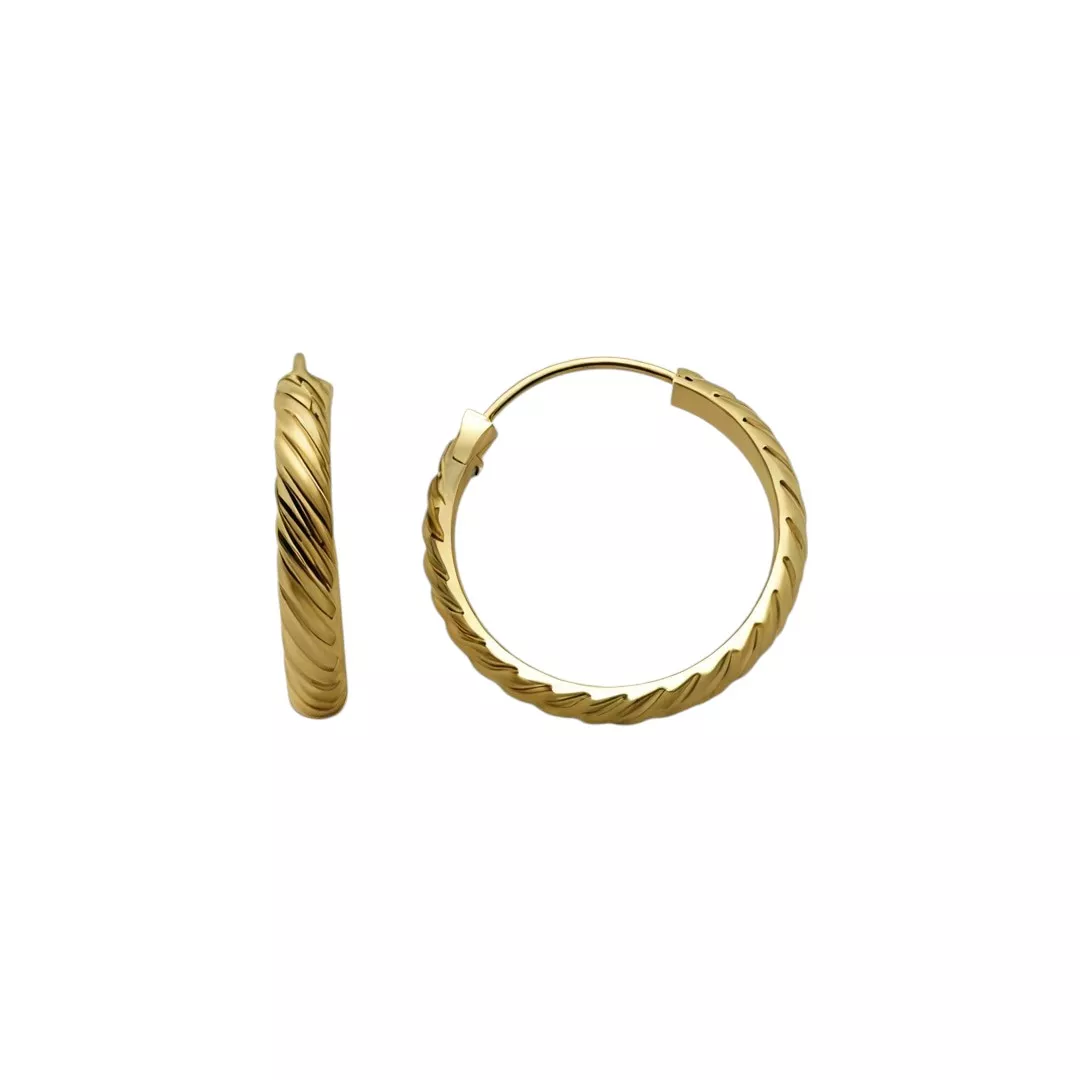 Pendientes de oro Criollas Gallonadas 18mm. pendientes de oro amarillo 18ktes criollas de gallones