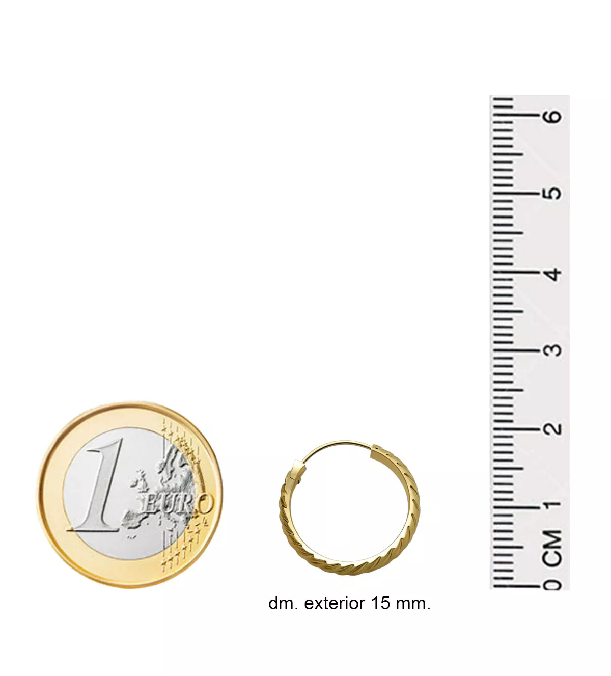 Pendientes de oro Criollas Gallonadas 18mm. Pendientes de oro Criollas Gallonadas 18mm. - Imagen 4