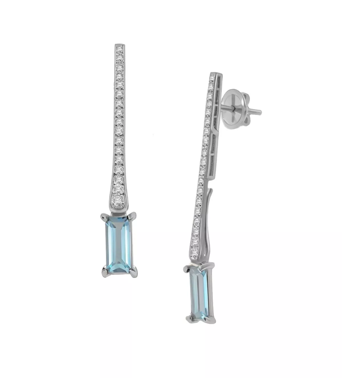 pendientes de oro blanco Perelli BRISA BLUE