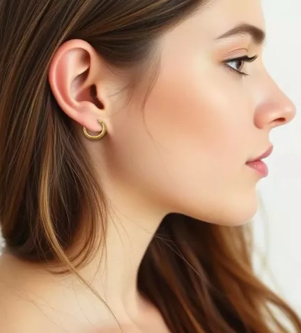 pendientes de oro gallones 13 mm. toma modelo femina IA