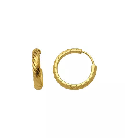 pendientes de oro amarillo 18k criollas gallonadas 15mm