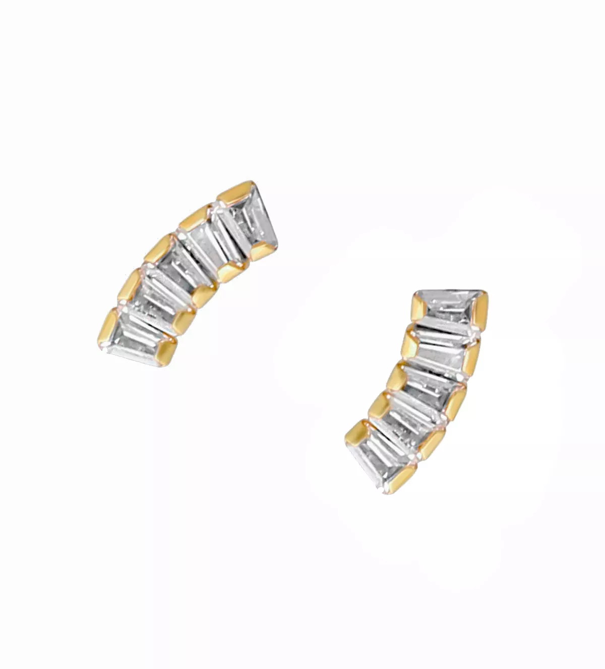 Pendientes de oro 18k con circones "Abanico" pendientes de oro y circonitas Abanico toma frontal