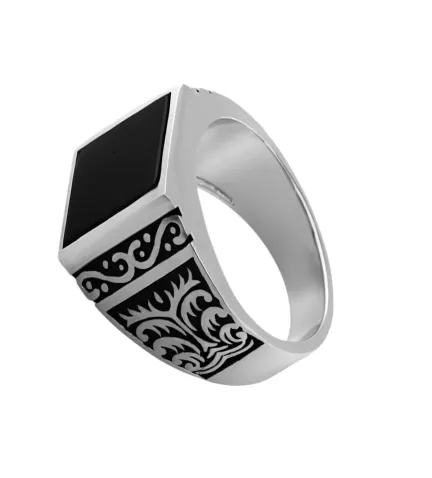 sello de plata con onix Custodio foto lateral