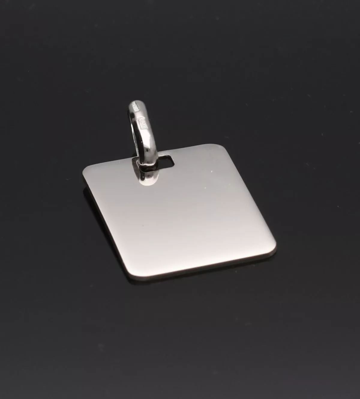 Chapa de identidad de plata 031_119-PLA-P1E chapa xde identidad de plata rectangulo foto fisica fondo negro