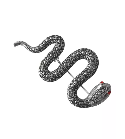 broche de plata para solapa serpiente