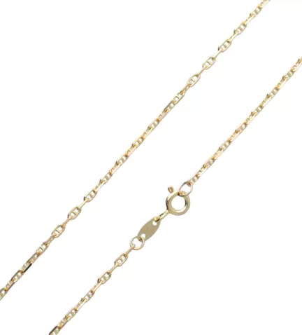 cadena de oro amarillo 9k eslabones ancla forzados detalle cierre