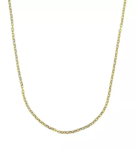 cadena de oro 9k eslabones forzados toma frontal