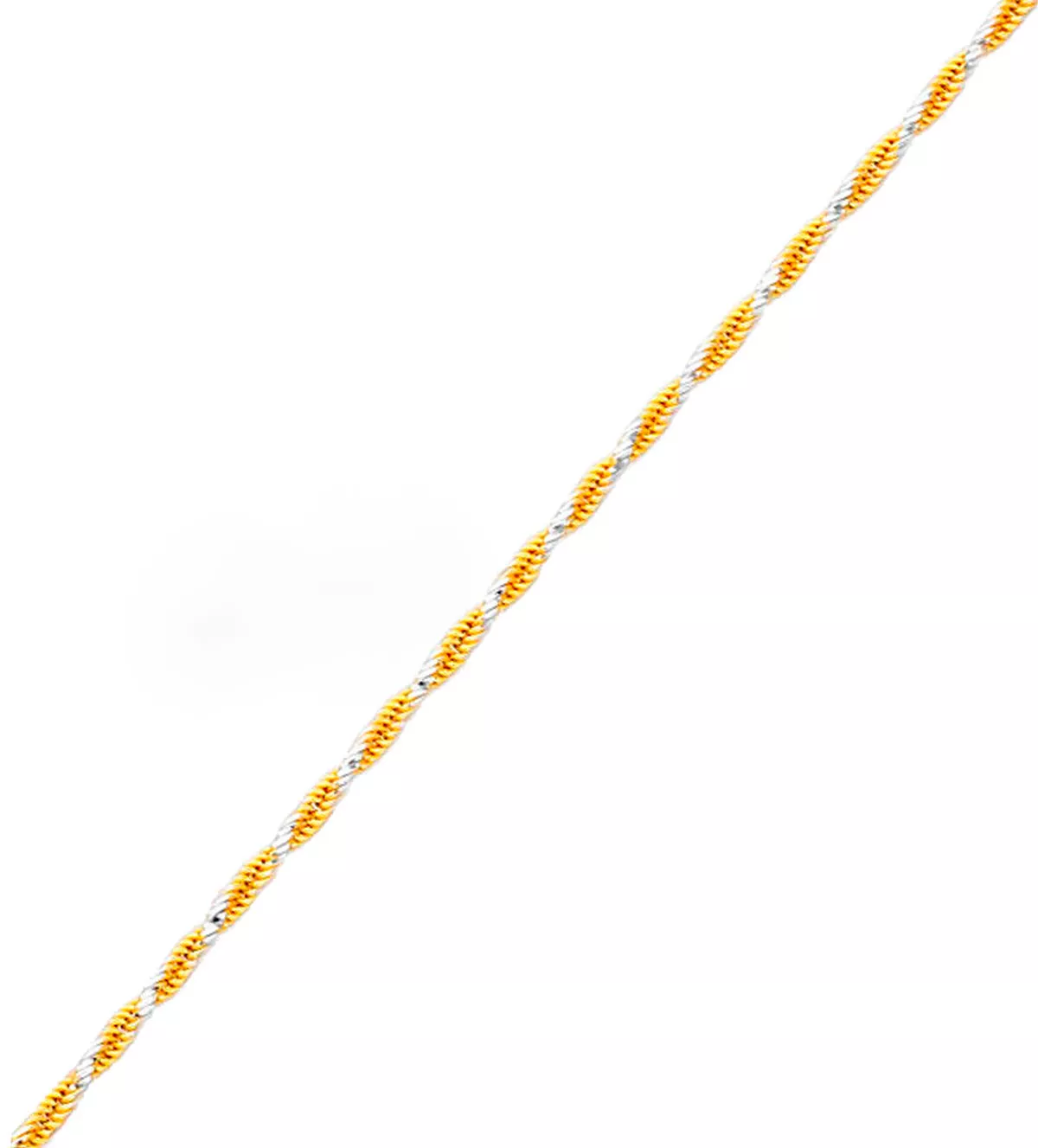 cadena de oro trenza bicolor oro 18k vista principal