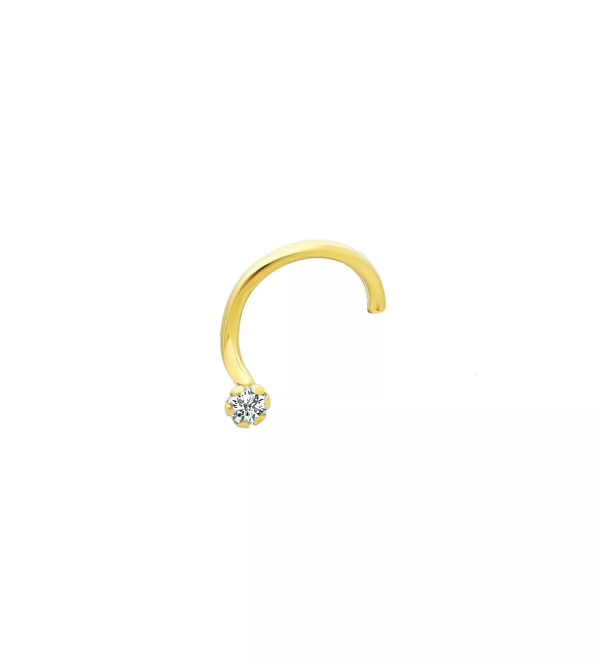 Piercing de oro para nariz oro 18K HAZ piercing de nariz oro y circon