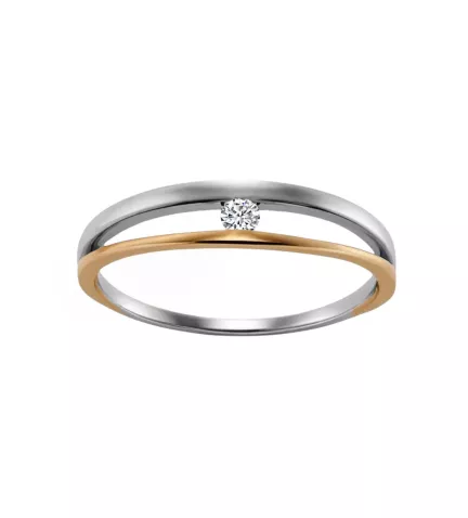 anillo de compromiso oro bicolor ARMONIAS