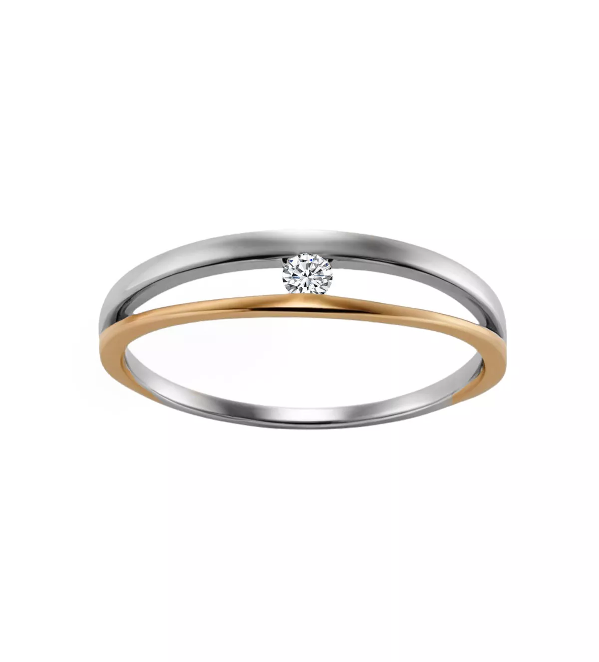 anillo de compromiso oro bicolor ARMONIAS