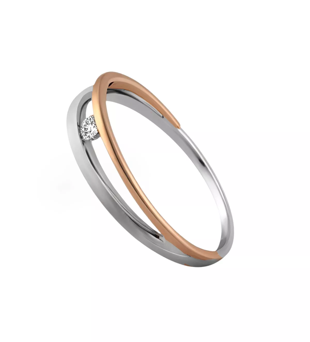 anillo de compromiso oro bicolor ARMONIAS toma lateral