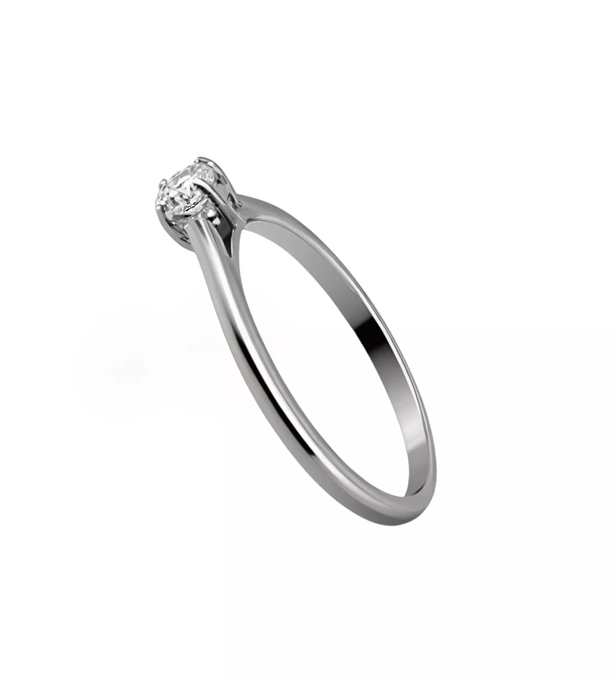 Anillo de compromiso oro blanco "MONICA" anillo de compromiso oro blanco con diamante foto toma lateral