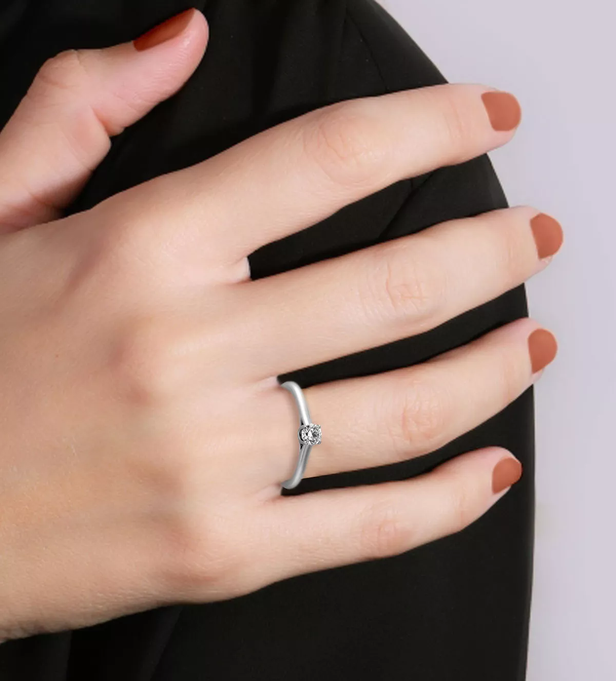 Anillo de compromiso oro blanco "MONICA" Anillo de compromiso oro blanco "MONICA" - Imagen 4