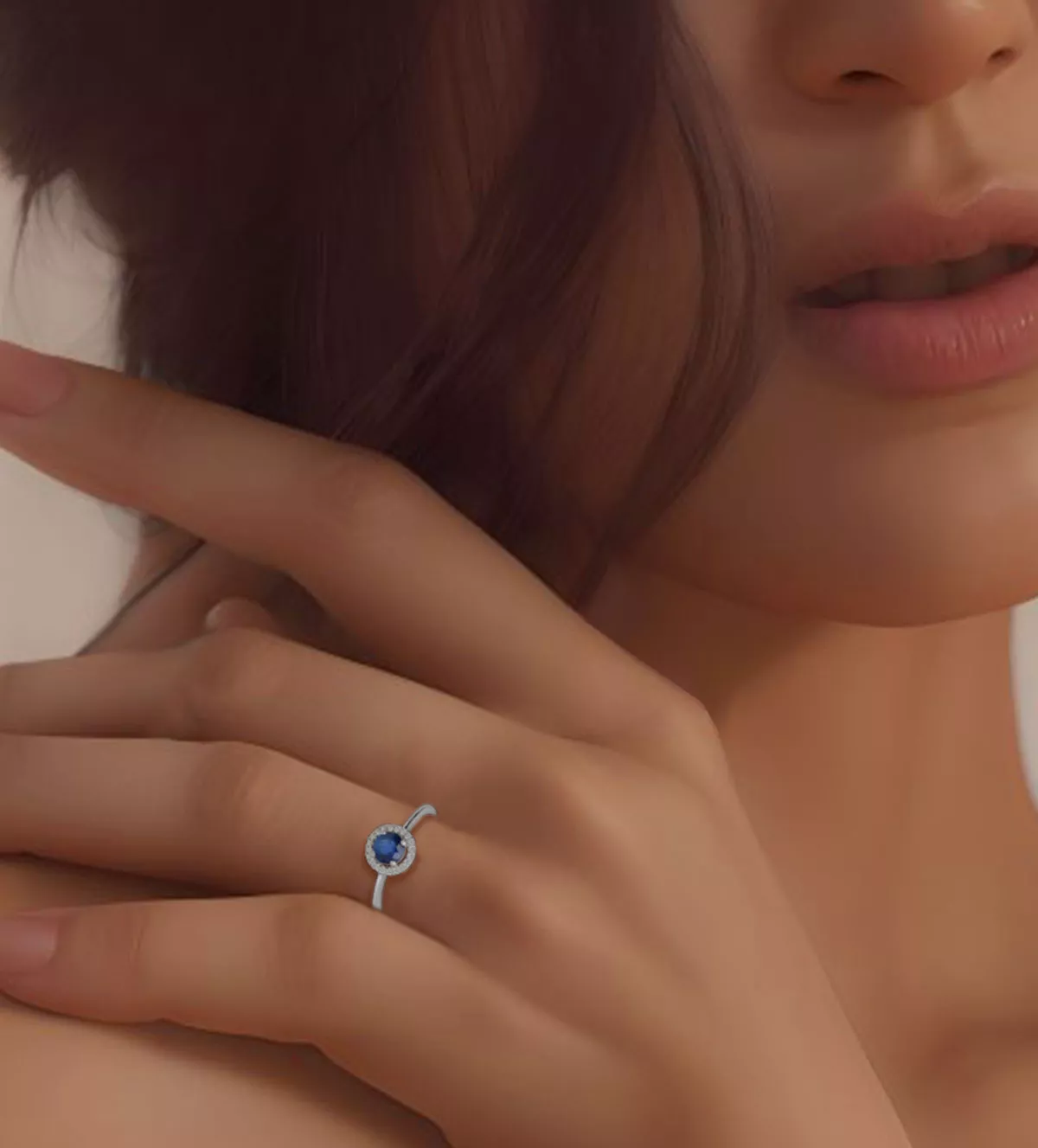 Anillo de oro blanco 18 ktes "Blue" Anillo de oro blanco 18 ktes "Blue" - Imagen 6