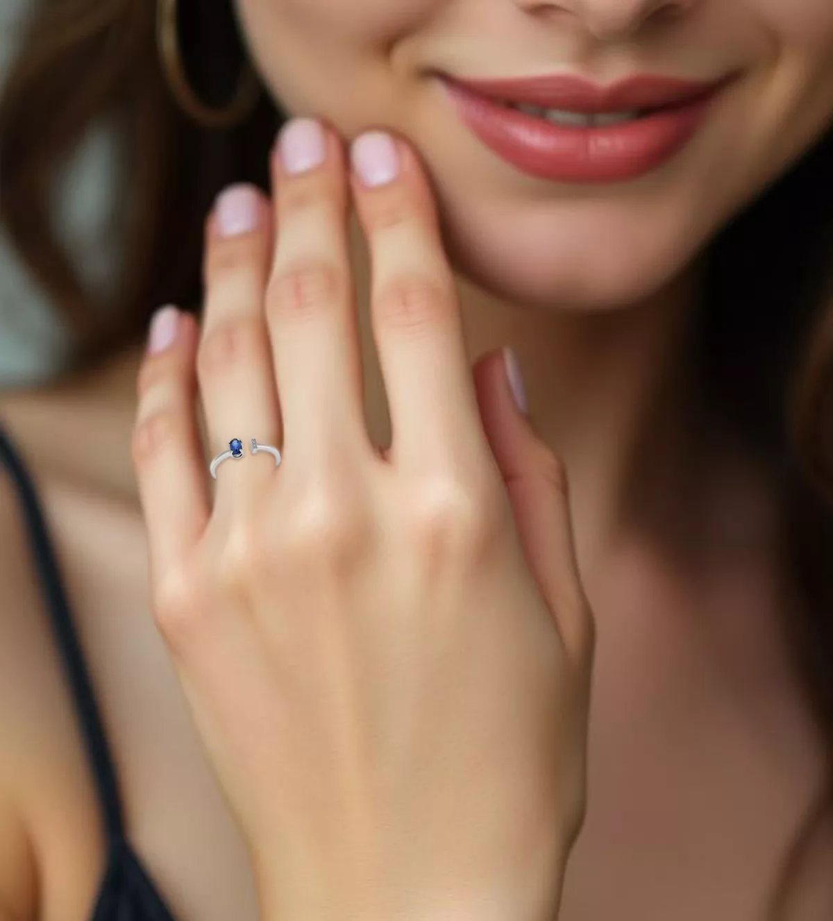 Anillo de oro blanco 18 ktes "Azul Anochecer" Anillo de oro blanco 18 ktes "Azul Anochecer" - Imagen 3