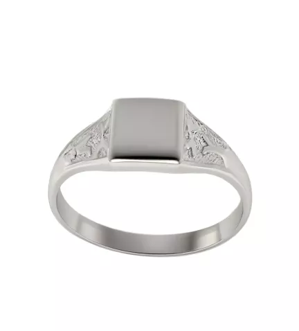 anillo de plata tipo sello para KDT o mujer