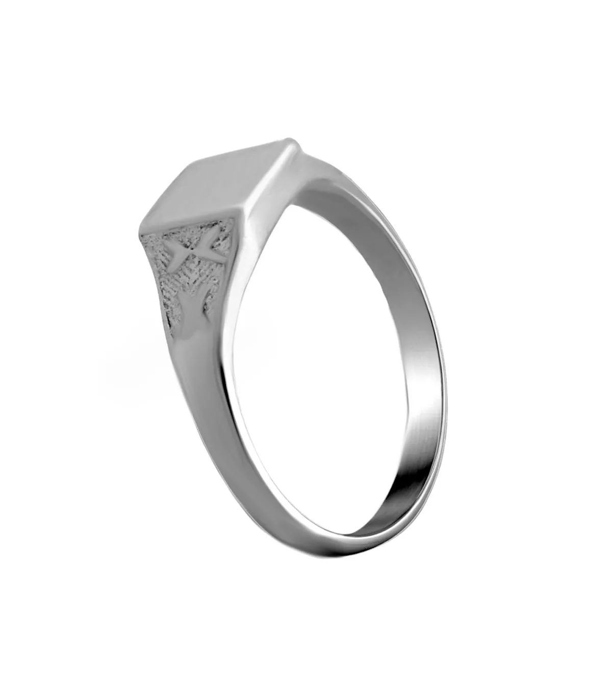 Anillo de plata sello KDT "Nisson" anillo de plata tipo sello para KDT o mujer foto toma de lado