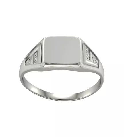 anillo de plata tipo sello para niño o mujer