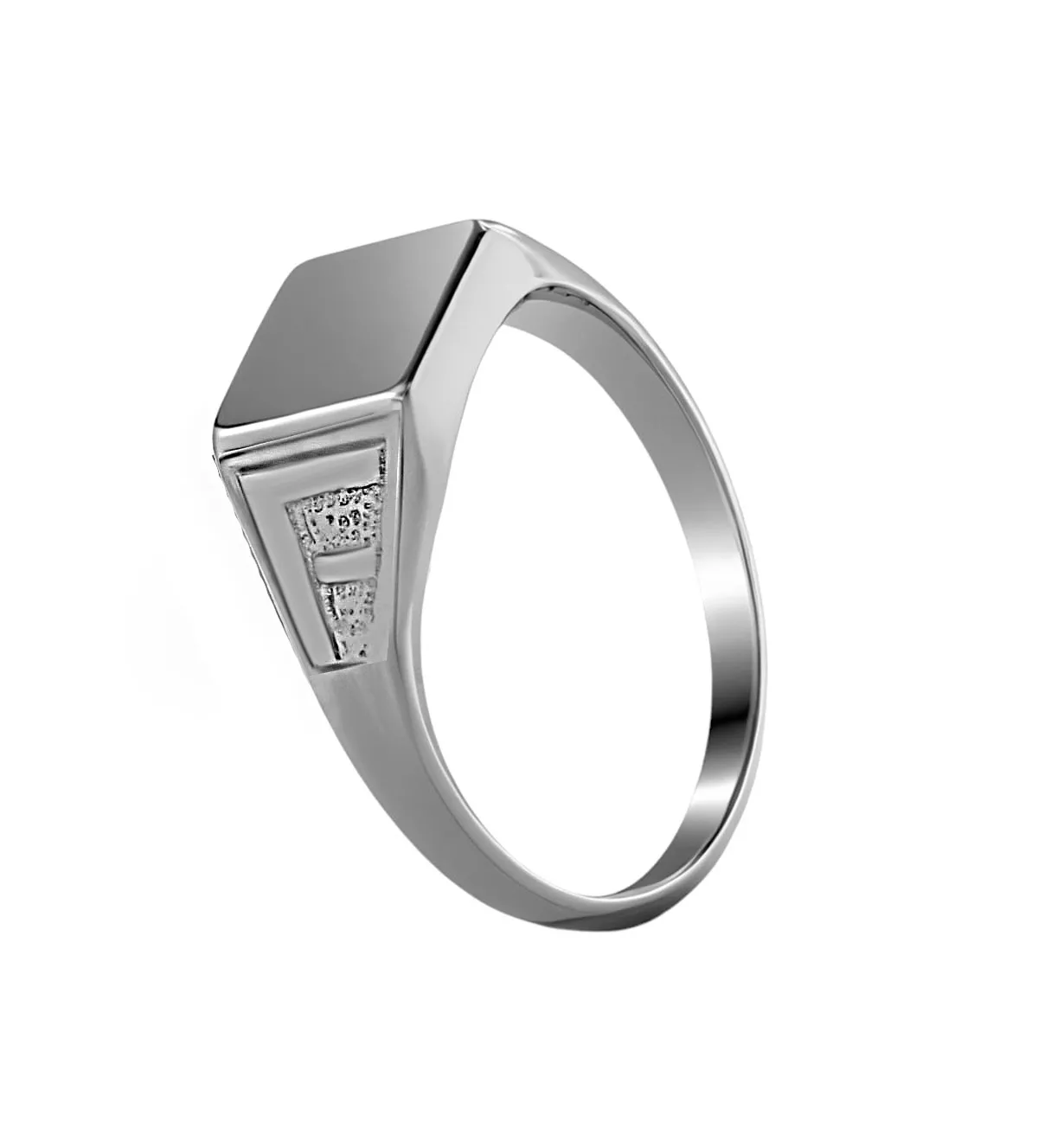 Anillo de plata sello KDT "Noemi" anillo de plata tipo sello para niño o mujer foto toma lateral