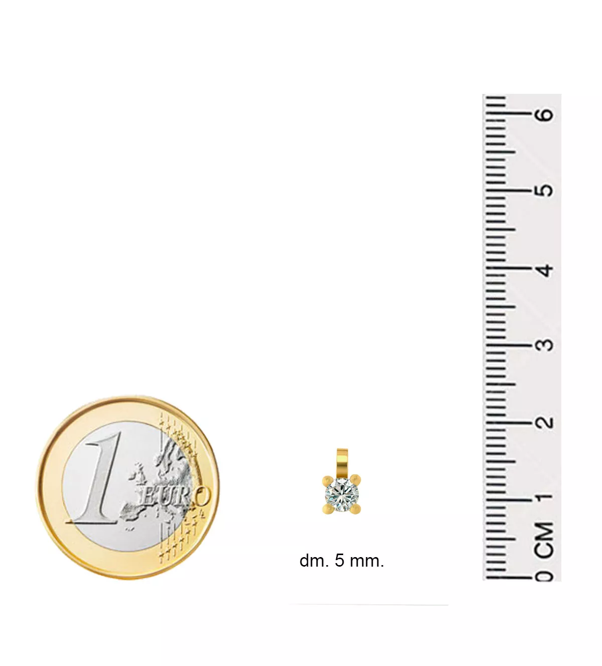 Colgante de oro con diamante "ERA" colgante de oro 18k con brillante ERA