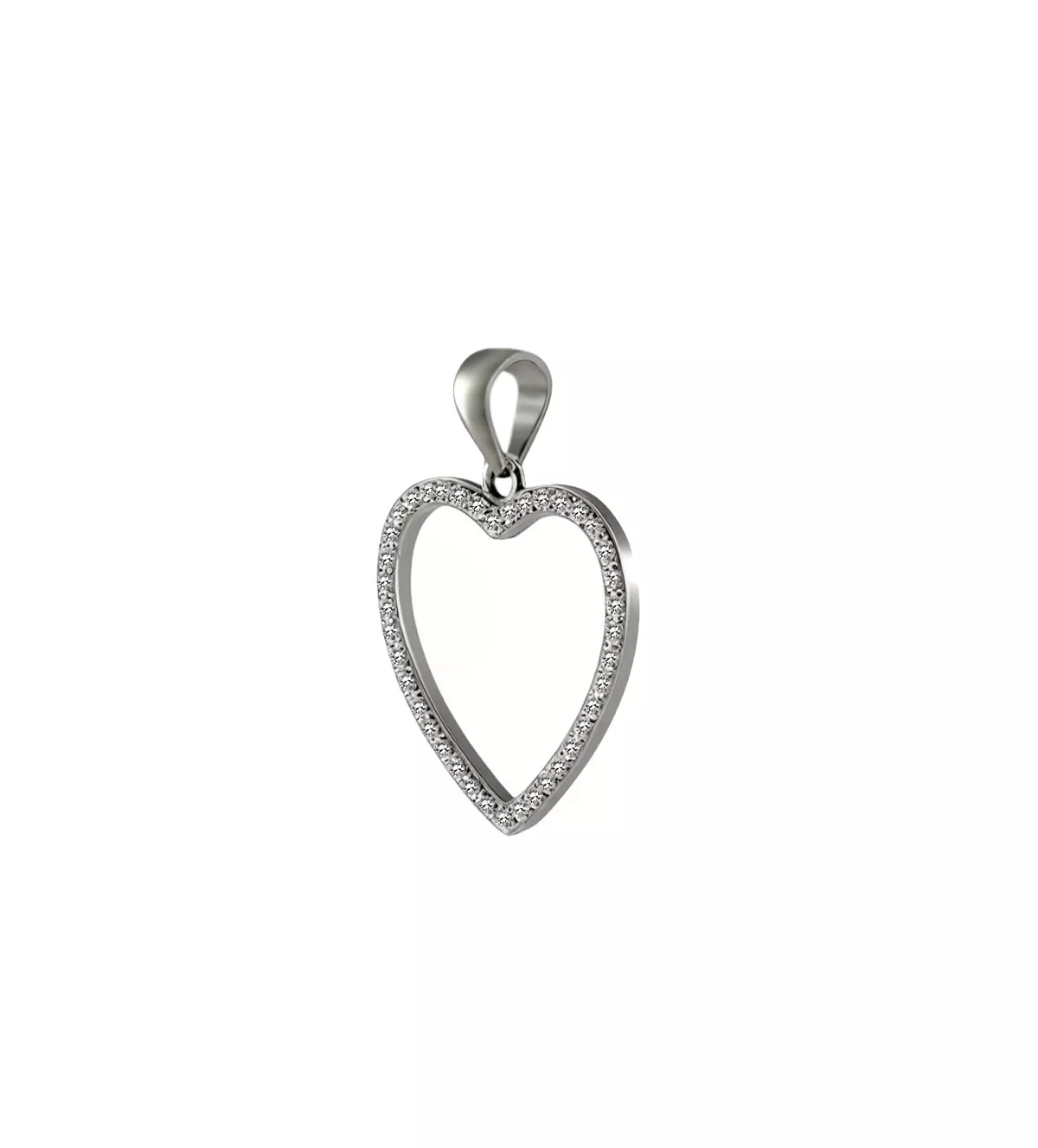 colgante de plata corazon con circonitas toma lareral