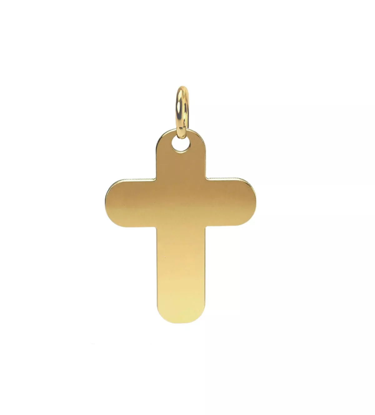 Cruz de oro "Redención" cruz de oro amarillo Redención vista frontal