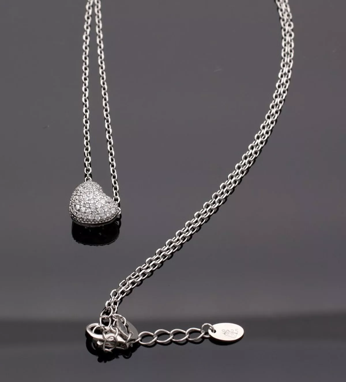 Gargantilla de plata motivo corazón "Cuajo Amore" gargantilla de plata Cuajo Amore modelo sin retoque