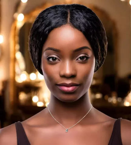 gargantilla de plata Inglete vista modelo IA