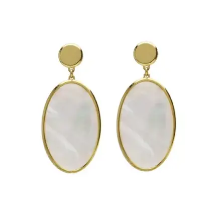 Pendientes de plata chapada con nácar 273_A4613-OVDT