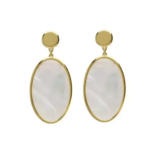 Pendientes de plata chapada con nácar 273_A4613-OVDT