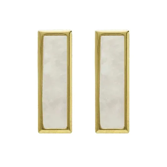 Pendientes de plata chapada con nácar rectángulos 273_A4614-REDT