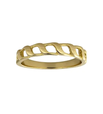 anillo de plata eslabones barbados foto principal version chapada