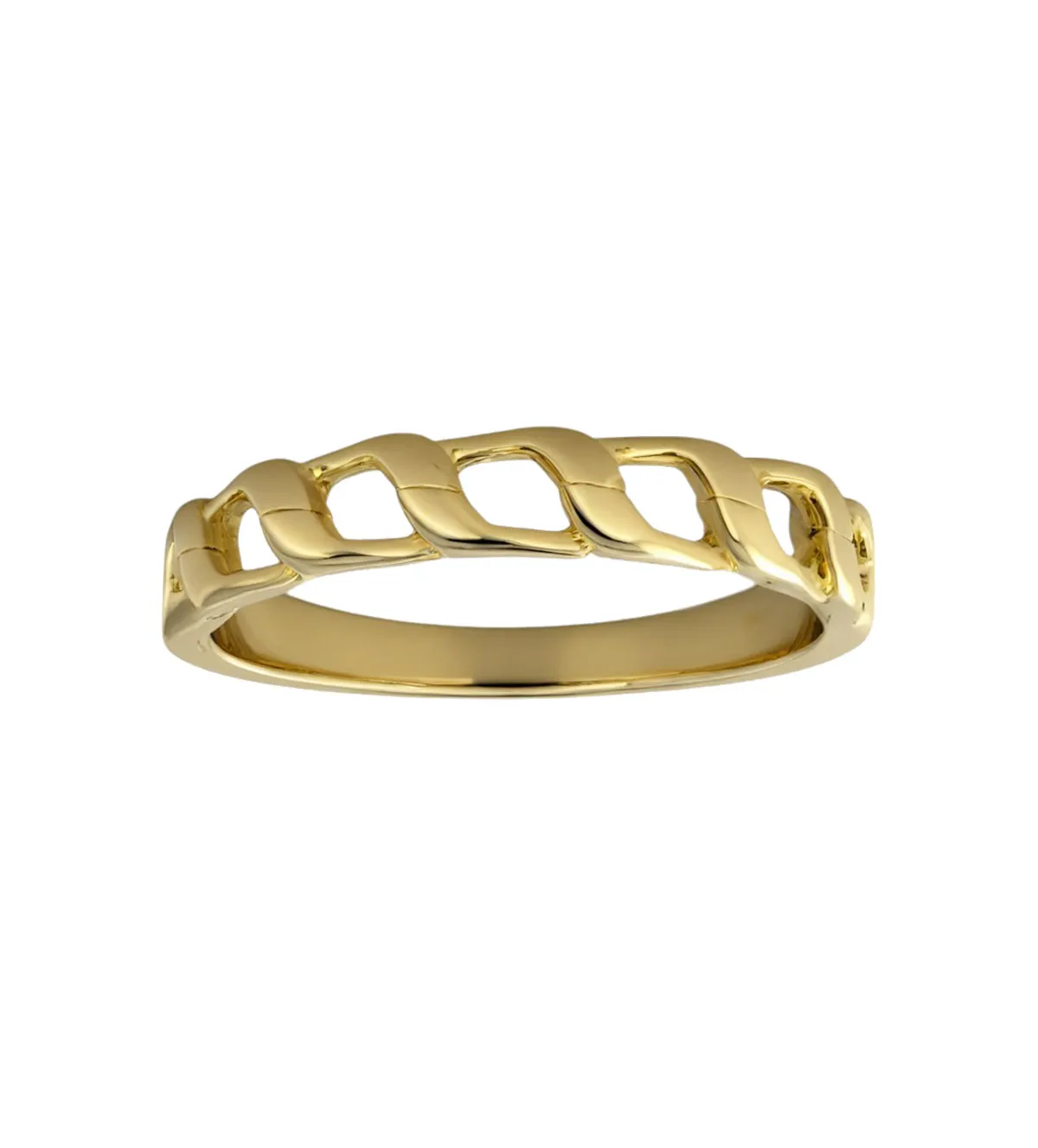 Anillo de plata eslabones barbados anillo de plata eslabones barbados foto principal version chapada