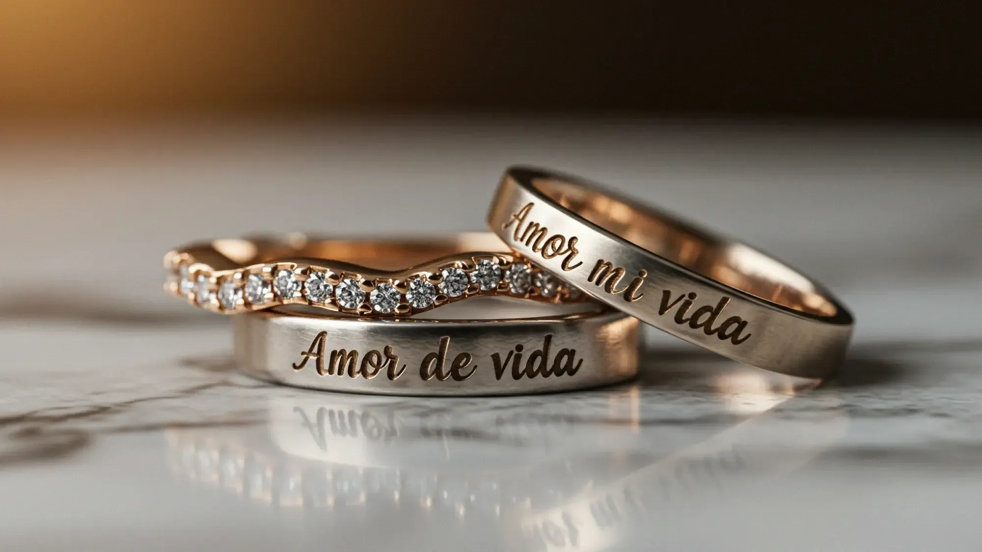 Anillos de compromiso grabados 25 frases unicas para sellar tu amor