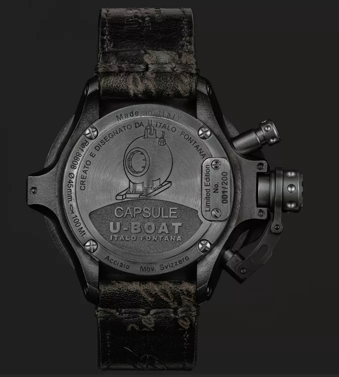 Reloj U Boat CAPSULE 45MM PVD BK BL 8808 trasera