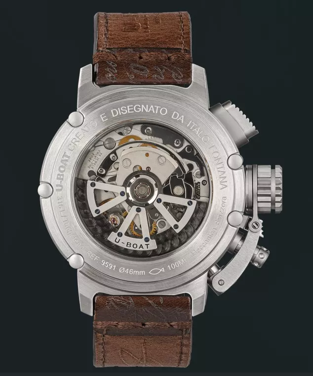 Reloj U-Boat CHIMERA 46MM CHRONO SS VERDE 9591 trasera