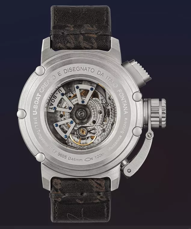 Reloj U-Boat CHIMERA 46MM SS NERO Trasera