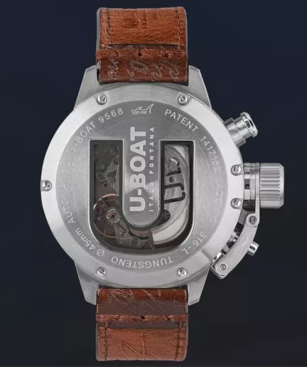 Reloj U-Boat CLASSICO 45 TUNGSTENO 9568 trasera