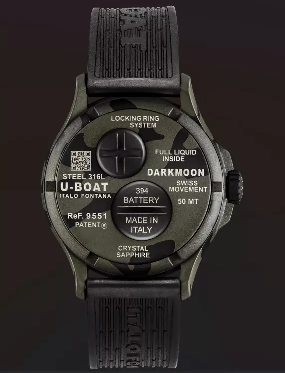 Reloj U-Boat DARKMOON GREY CURVED CAMOUFLAGE 9551 trasera