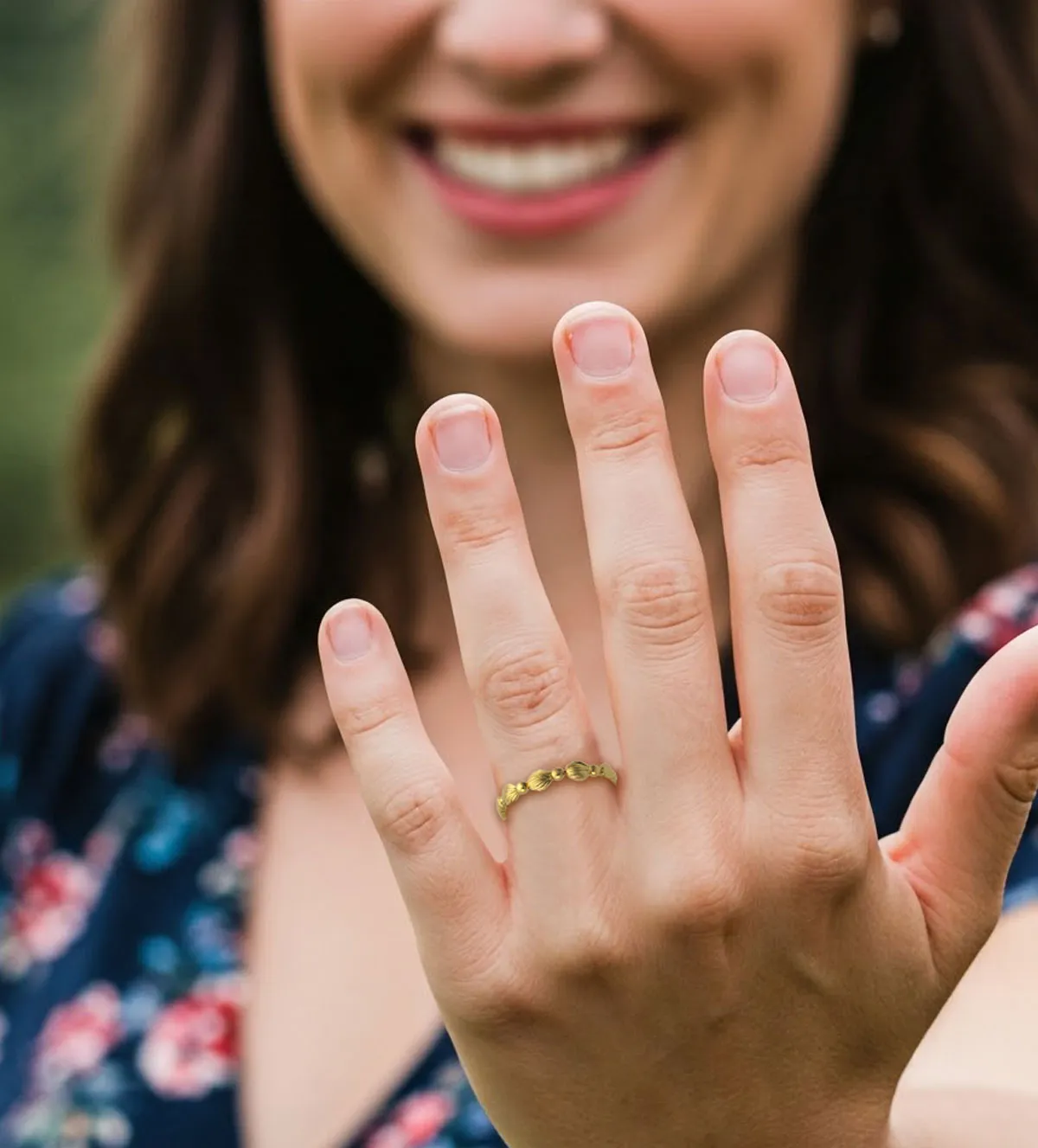 Anillo de plata chapada conchas anillo de plata chapada conchas foto modelo