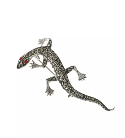 broche de plata para solapa lagarto